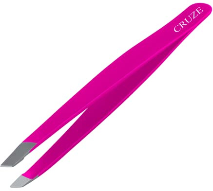 CRUZE Tweezers for Precise Hair Removal - Stainless Steel Straight Tip Tweezers for Eyebrows, Ingrown Hairs, Splinters, Facial Hair - Cruelty Free