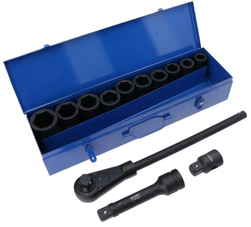 1in Drive Impact Metric Socket + Accessory Kit Ratchet Extensions 22 – 46mm