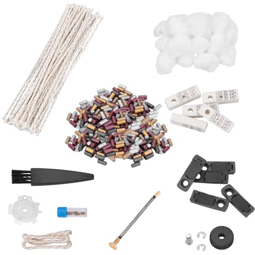 POFIBO Feuerzeug Zubehör Set für Benzin, Ersatz Reparaturteil Paket, inkl Feuersteine, Watte, Docht, Dichtung, Filz, Bürste und Schraubendreher