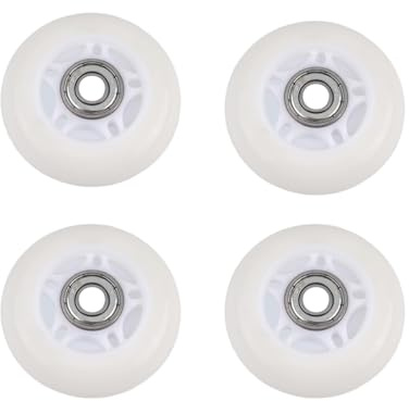 BBTISG 4 st upplysta rullskridskor, rullskridskor, hjul med lager, glitterhjul, rullskridskor, hjul för dubbelradig skridskoåkning och skateboard (64 mm)
