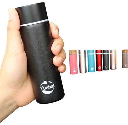 Stainless Steel Water Bottle, Mini Flask 150ML,Coffee Vacuum Small Flasks Small Capacity Portable Travel Drink Water Bottle Insulated Cup (Matte Black)