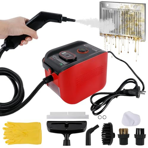 Dampfreiniger, 2500W Handdampfreiniger, Hochtemperatur-Druckdampfreinigungs, 3 Stufig Einstellbare LED-Anzeige Mehrzweck-Dampfreiniger für Tapeten, Boden, Teppich, Sofa, Fliesen