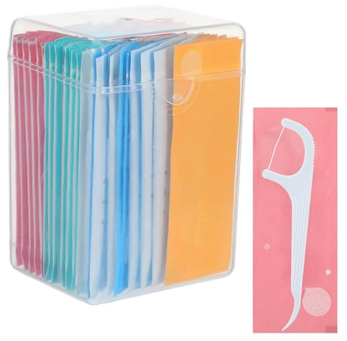 Gjinxi 50 Stück Zahnseide Sticks Einzeln Verpackte Dental Floss Picks Zahnpflege Zahnseidestick Zahnstocher Zahnsticks Zahnreinigung der Zahnzwischenräume Sauber Entfernung von Plaque und Speiseresten