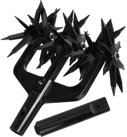 LIOOBO Garden Soil Scarifier Rotating Cultivator Tool Aerators for Lawns Lightweight Manual Tiller for Gardening Loosen and Mix Soil