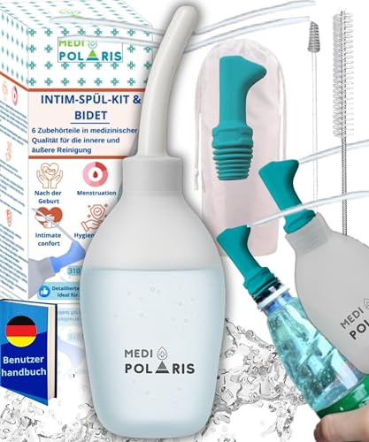 Poire Lavement intime spécialisée 310 mL + Bidet, silicone transparent hygiène renforcée, Canule Épaisse Confort & Sécurité, Hygiène Intime Homme/Femme, Dispositif Médical Cl. I