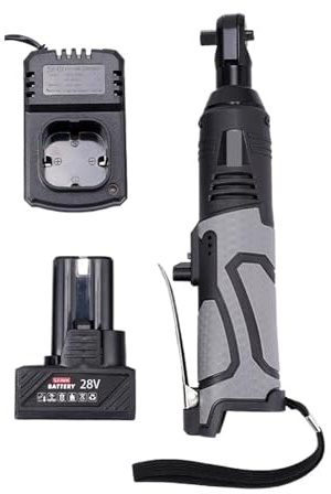Llaves De Impacto 55N. Destornillador De Taladro Angular, Llave Eléctrica M, Llave De Trinquete Inalámbrica De 3/8 Pulgadas Y 90 Grados, Andamio Con Batería De Iones De Litio 1/2 FáCiles De Usar(1 bat