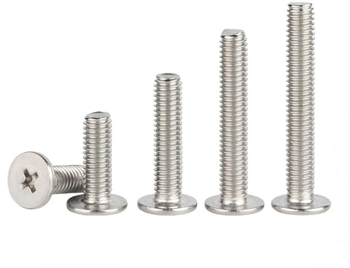 Ctyjia 20 Piezas Delgado Tornillos de Cabeza Phillips Plana, Acero Inoxidable 304, M6 x 20mm Tornillos de Muebles Totalmente Roscados