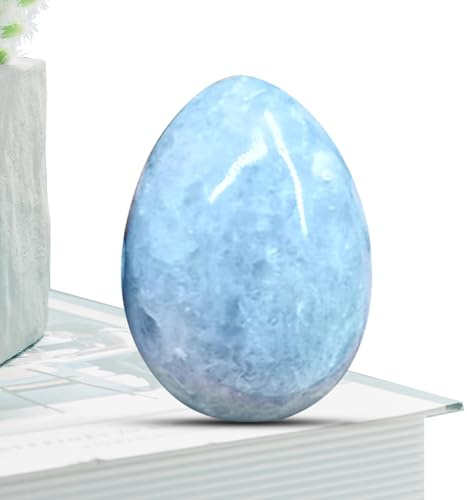 Cristales azules - Figura de piedra pulida, colgante de bolsillo de piedra de palma natural, curativo decorativo, accesorio de meditación reiki, energía de relajación espiritual, herramienta