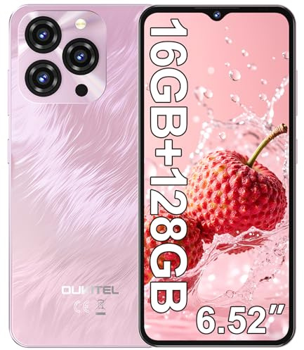 OUKITEL C3 Telephone Portable Pas Cher, 16(4+12) Go +128Go/TF 1To Smartphone Pas Cher, 6,52 Écran Téléphone Android 14, 5000mAh Smartphone Débloqué, 13MP+5MP/4G Dual SIM/GPS/Face ID/3.5MM - Violet