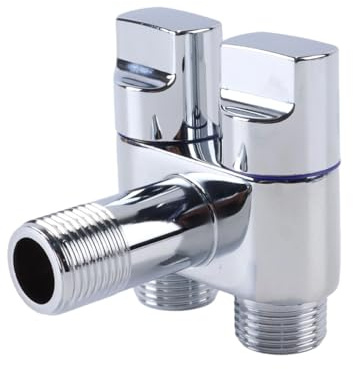 Qury Grifo de Lavadora de Doble Salida con Conector de Rosca G1/2, válvula de ángulo de Control Dual de 1 en 2, presión de Agua Ajustable