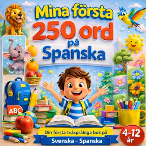 Mina första 250 ord på Spanska: Illustrerad ordbok för barn – 250 viktiga spanska ord för nybörjare.