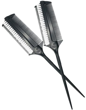 VICASKY Brocha Tinte Pelo Doble Cara de Plástico Portátil para Teñir el Cabello Peine para Teñir el Cabello Adecuado para Salón y Uso Profesional