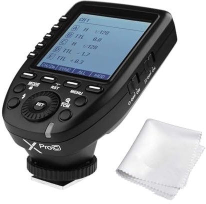 Godox XproC Xpro-C TTL Wireless Flash Trigger for Canon, 1/8000s HSS TTL-Convert-Manual Function Large Screen Slanted Design 5 Dedicated Group Buttons 11 Customizable Functions (XProC for Canon)