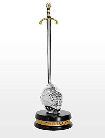 Supreme Replicas Hochwertiger königlicher Schwert Brieföffner mit Basis aus Massivholz und Helm aus Metall