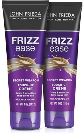 John Frieda Frizz Ease Secret Weapon Touch-Up Crème, Smoothing Cream for Flyaways, Frizz-Free & Split Ends, Infused with Avocado Oil to Seal in Moisture and Eliminate Flyaways, 4 Oz, Pack of 2