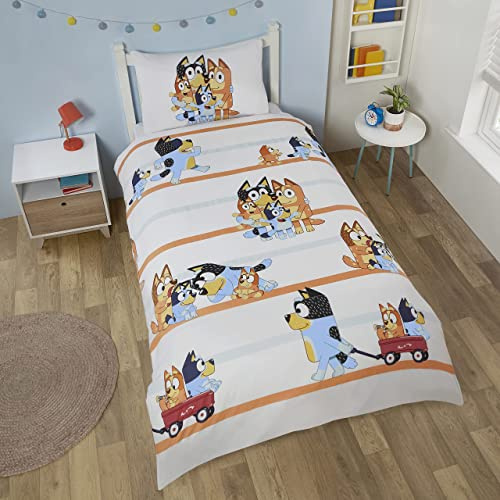 Coco Moon Bluey And Family Soft Reversible Bedding Single Size Duvet Cover And Pillow Set For Kids