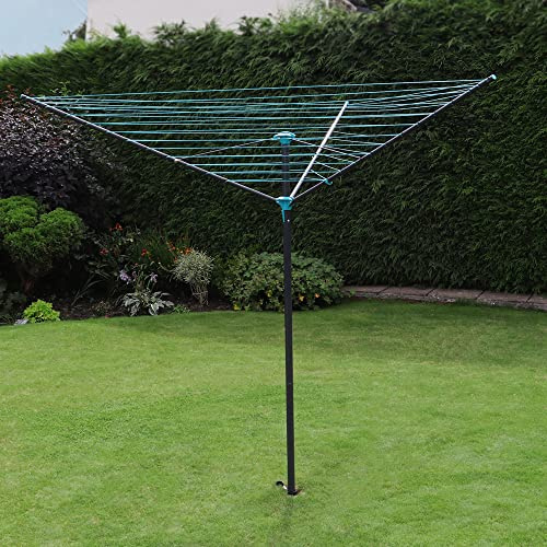 JVL 3 Arm Powder Coated Steel Rotary Airer, 45 Metres