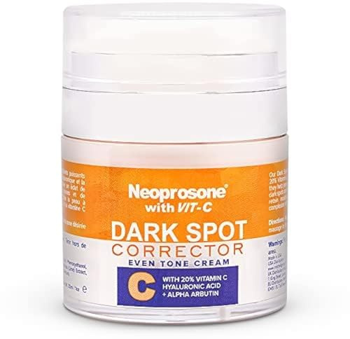 Neoprosone 20% Vitamin C Dark Spot Corrector Cream - 1 Fl oz / 30 ml - Hautaufhellende Gel-Creme - mit Hyaluronsäure, Vitamin E