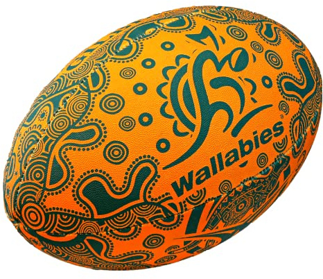 Gilbert Australia Wallabies Indigenous Rugby Ball Supporter Size 5 Officially Licensed