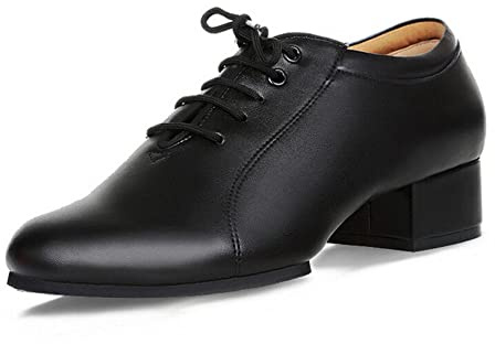 Scarpe da Ballo Latino Uomo Pelle Artificiale con Tacco 3 cm o 4.50 cm per Salsa Tango Jazz.