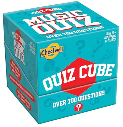 Cheatwell Games Quiz Cube Music Quiz | Trivia Game With 744 Music Questions, Turquoise, All Bangers