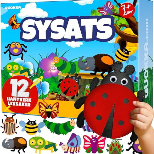 QUOKKA Kids Crafts Ages 4-8, DIY Beginner Needle and Thread Kit - 12 Bugs & Insects Sewing Kit Basic - Fun Art Crafts for Kids Ages 6-8 Girls Boys - Plastic Needles, Scissors - 6+ Year Old Girl Gifts