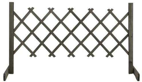 qohoio Clôture en Treillis de Jardin Gris 120x60 cm Bois de Sapin Barriere Jardin Exterieur,Barriere Jardin,Portillon Grillage