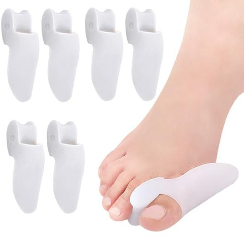 KIRZAX 6 pezzi di divaricatori in silicone per dita dei piedi, protettore unisex per alluce valgo, separatore per dita dei piedi, sollievo dal dolore