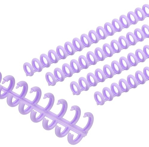 PATIKIL 8.5mm(0.3) Spiral Binder Ring,10 Pcs 30 Rings 25 Sheet Capacity Comb Binding Spines for Binding Paper Sheets Notebook Calendar Picture Album, Purple