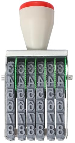 PATIKIL 6 Digits Roller Stamp, Personalized 7.5mm 26 Alphabet Number 0-9 Symbol Rolling Stamp for DIY Stationery Scrapbooking Office Business, Gray