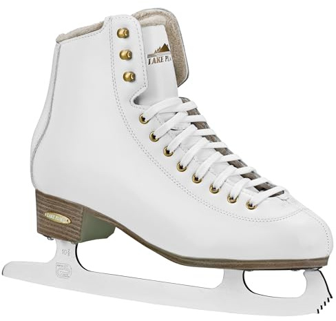 Lake Placid Alpine 900 Women's Traditional Figure Ice Skate, White, Size 8