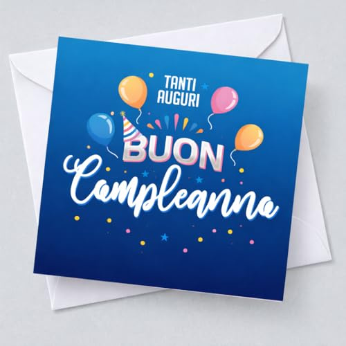 GHIBLI Biglietto Auguri Compleanno con Busta - Greeting Card Design Festivo Universale per Uomo Donna Bambini e per Tutte le Età - Cartoncino Premium Ideale per Accompagnare Regalo