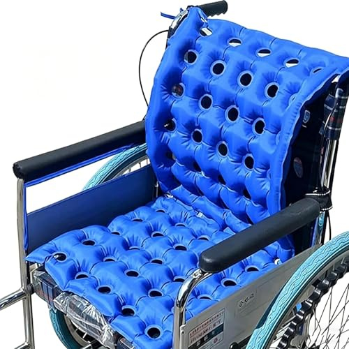 Genérico Colchón Antiescaras y Cojín para Úlceras por Presión con Bomba de Aire – Almohadilla Impermeable de Redistribución Presión para Ancianos, Discapacitados (Silla de Ruedas No Incluida)