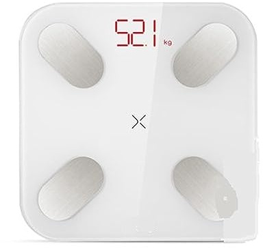 Smarta Hem Kroppsfettvågar Fettvågar Precisionsvågar Mätning Av Hälsa Elektroniskt Vägningsinstrument Exakt, LäTt Att LäSa(White)