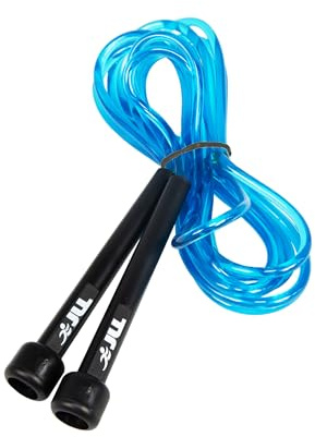 JLL Skipping Rope for Adults & Kids, Adjustable Boxing Speed Rope, 3m /10ft PVC Jump Rope - Blue