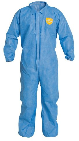 DUPONT PB125SBU5X002500 Collared Disp. Coverall, Blue, 5XL, PK25