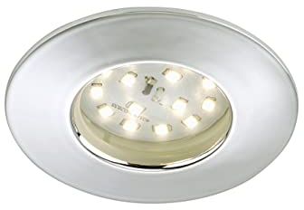 Briloner Leuchten LED Einbauleuchte, Einbaustrahler, LED Strahler, Spots, Deckenstrahler, Deckenspot, Lampen Wohnzimmer, einbaustrahler 230v, Deckeneinbauleuchten, 5 Watt, 400 Lumen, chrom