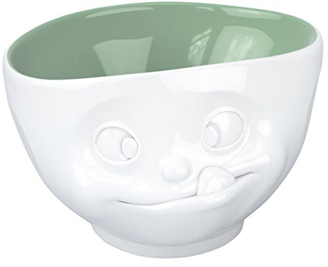 FIFTYEIGHT PRODUCTS / Tassen / Schale „Lecker“ (Porzellan, 500ml, weiß, innen Pinie, Made in Germany)