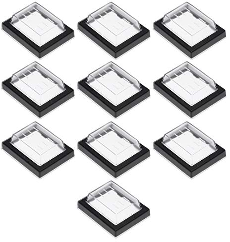 sourcing map 10 x wasserdichte Abdeckungen für Schalter, transparent, schwarz, rechteckig, Spritzschutz für Bootswippschalter