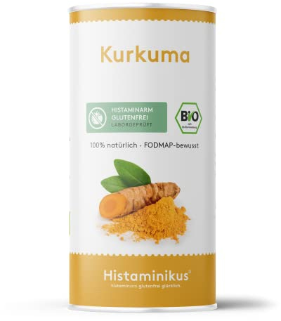 Histaminikus Kurkuma, Bio Kurkuma-Pulver (100g), hefefreies Naturprodukt ohne Geschmacksverstärker, histaminarm, glutenfrei, fodmap-bewusst, vegan und geeignet bei Histaminintoleranz