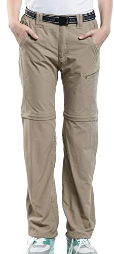 JOMLUN Damen Wanderhose Zip Off Leichte Atmungsaktiv Schnell Trockend Trekkinghose Abnehmbar Funktionshose Stretch Sommer Outdoorhose