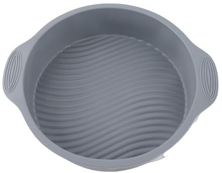 TOPINCN 9 Zoll Runde Kuchenform aus Silikon, Runde Form, Verschiedene Backform für Ofen, Kuchenform, Antihaftform Zum Backen von Backformen, Zubehör, 22,9 Cm(Grau)