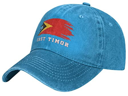 BAAROO East Timor Flagge Land Gewaschen Denim Baseball Cap Männer Blau Vintage Baumwolle Hut Unisex Papa Trucker Hüte Frauen, #1546, M/Einheitsgröße