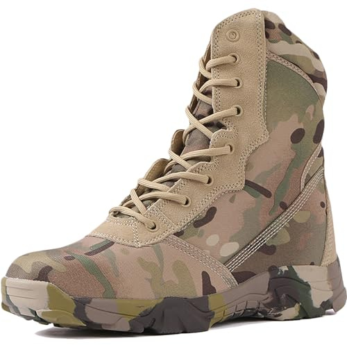 QAXZESA Bottes d'extérieur pour hommes marche camping bottes militaires à lacets camouflage militaire tactique chaussures imperméables bottes de combat trekking randonnée bottine,A-41