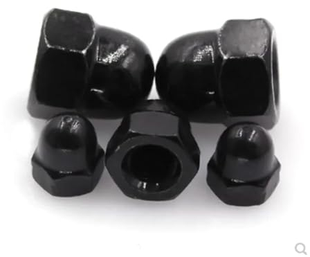 IOFIT 1-20pcsAcorn Hutmutter M3M4M5M6M8M10M12M14 M16 Stahl mit schwarzem Edelstahl 304 Messing dekorative Hutmuttern Kappenabdeckungen (Color : Steel with Black, Size : M16 1pcs)