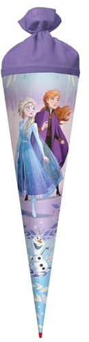 ROTH Schultüte groß Disney Frozen 70 cm - rund, Filzverschluss, ROT(H)-Spitze - Zuckertüte Disney Frozen Schulanfang