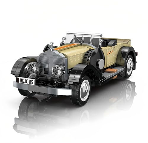 TRavesty Technik Retro Auto Bausteine Bausatz, 897 Teile Klassiker MOC Auto Modellbausatz, Sportwagen Bausteine Rennwagen Auto Modell DIY Spielzeug Geschenk für Erwachsene Kinder