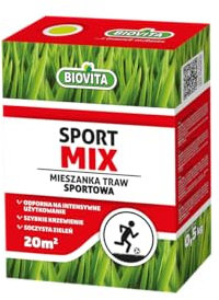 Biovita Graines de gazon de sport, 0,5 kg, robuste, résistante au piétinement, pour les surfaces de sport et de jeu, croissance rapide et résultats durables