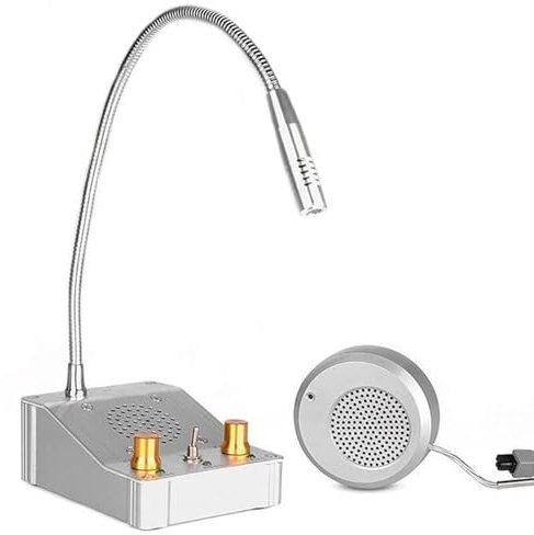 SXYKXYDL Sistema de intercomunicación con Altavoz para Ventana: intercomunicador de mostrador con Cable de extensión, interfono con micrófono, Utilizado en Bancos, mostradores, Tiendas y restaurantes