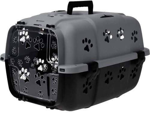 Envenzo Portable Pet Carrier, Hard Plastic Basket for Cats & Small Dogs, 45×28×30cm, Lightweight Animal Transporter with Ventilation, Airline Approved, Eco-Friendly Material
